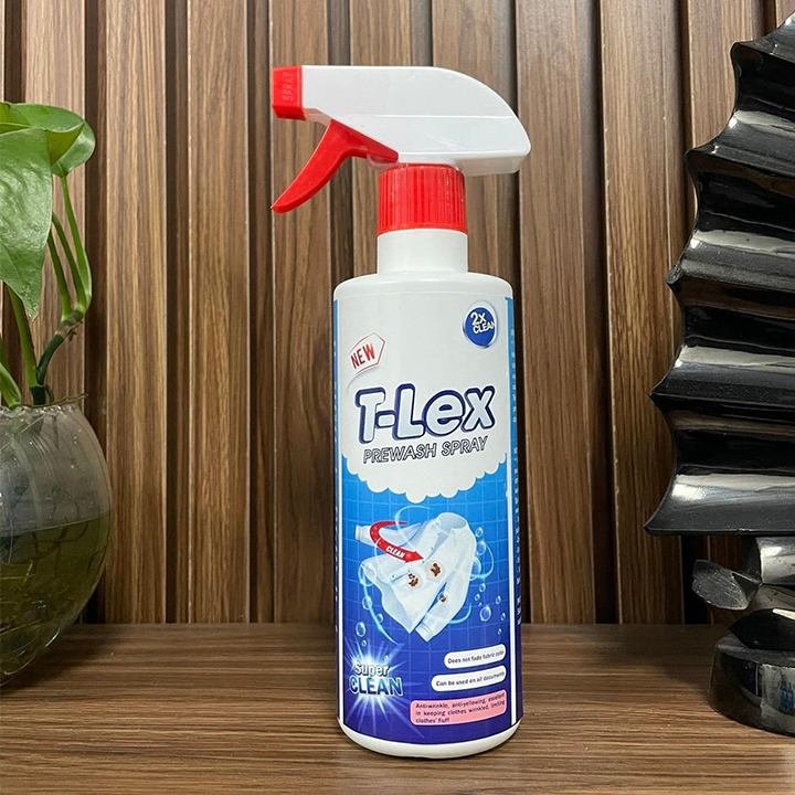 Chai Tẩy Trắng Quần Áo T-LEX 500ml, Tẩy Mốc, Ố Vàng, Không Phai Màu - Dùng Cả Vải Trắng, Màu [Tặng Viên Tẩy] 