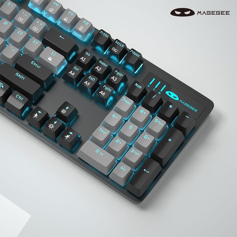 Bàn Phím Cơ Gaming Magegee MK-Storm 104 Phím Có Đèn LED Nền Màu Xanh Dương