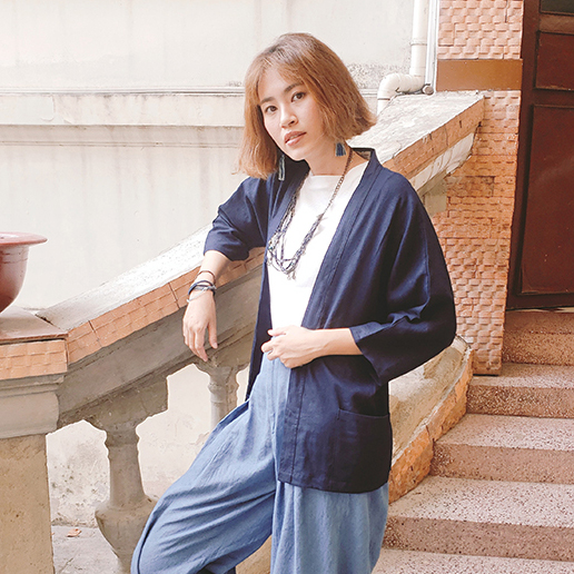 KIMONO NHẬT 3 THIẾT KẾ FIMM CHẤT LIỆU LINEN MÀU XANH NAVY