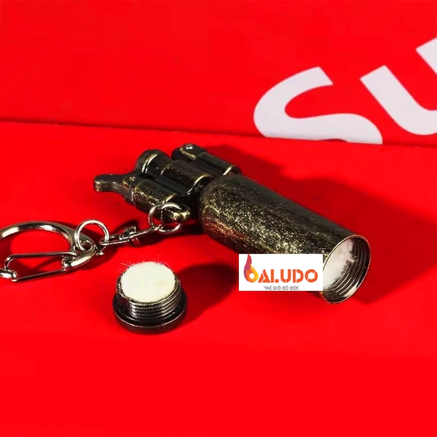 Vỏ hộp quẹt bật lửa xăng đá mini có móc treo khóa HY-739