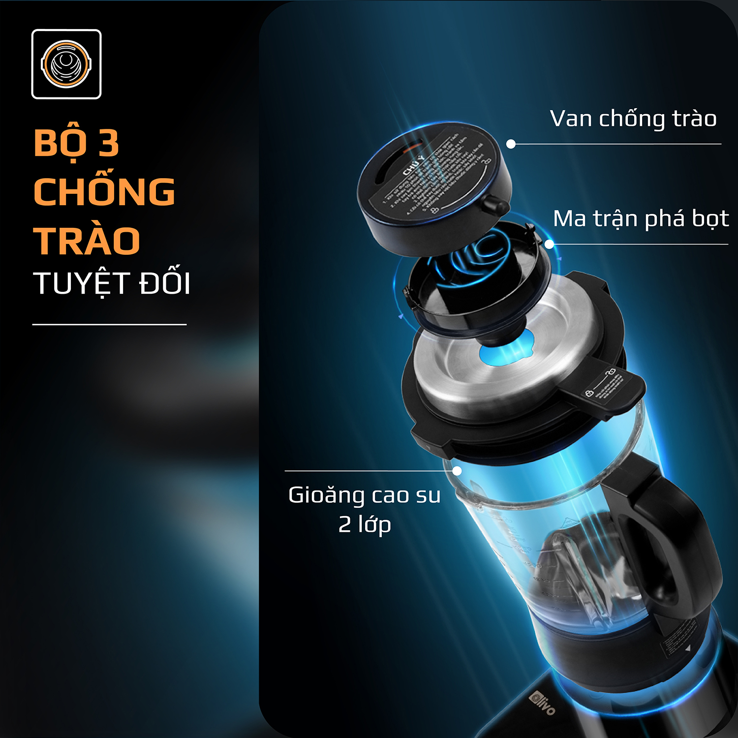 Máy Xay Nấu Đa Năng OLIVO CB22 PRO [Hàng Chính Hãng] Độ Ồn Thấp Nhất - Chống Trào Tuyệt Đối - Vệ Sinh Khử Khuẩn - Thương Hiệu Mỹ