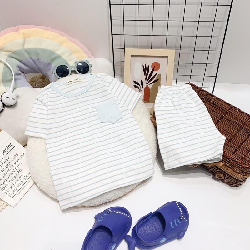 Đồ Bộ Bé Trai Bé Gái Tay ngắn Minky Mom, Quần áo trẻ em vải COTTON HÀN mềm mịn thoáng mát an toàn cho bé NN26