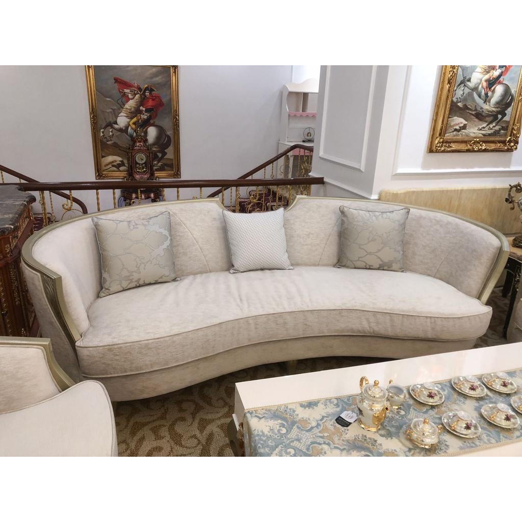 SOFA TRẮNG KHUNG GỖ SỒI THANH LỊCH