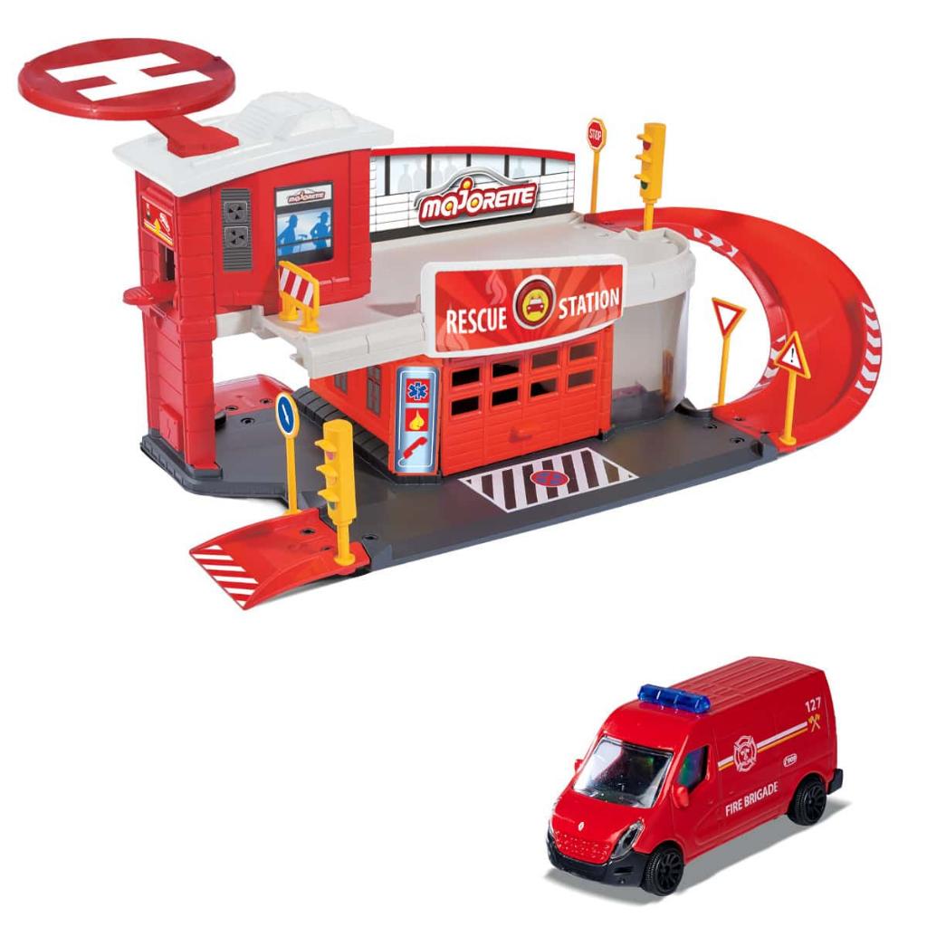 Xe Mô Hình MAJORETTE Creatix Rescue Station + 1 vehicle 212050038