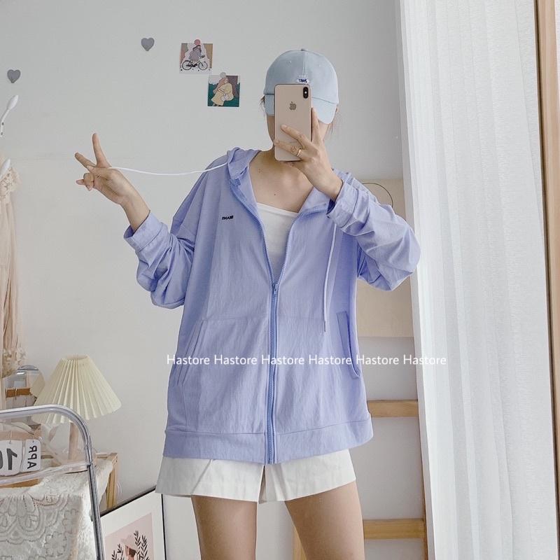 Áo khoác thun giấy mỏng thêu chữ Beans