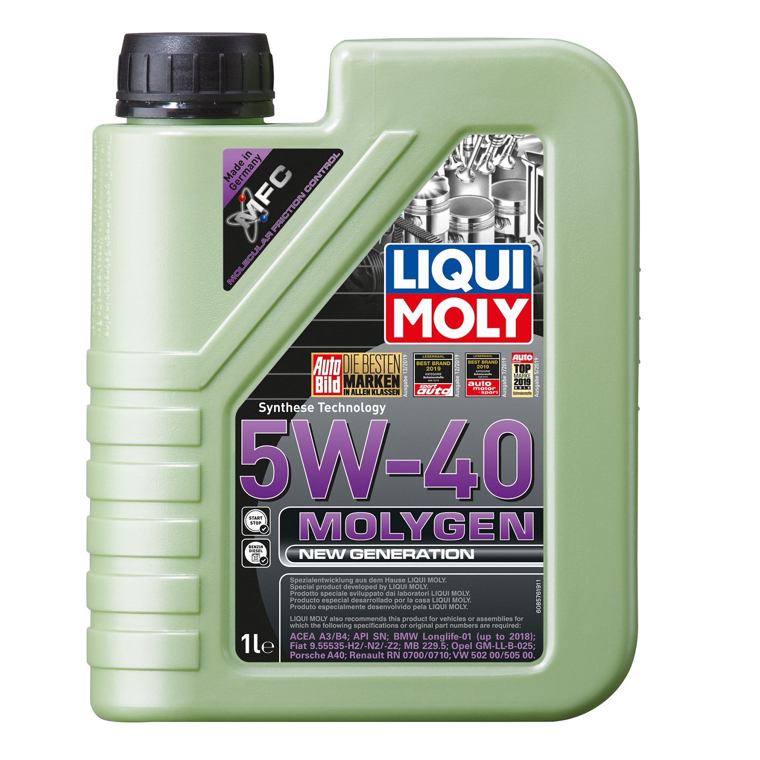 Dầu nhớt tổng hợp xe ga Molygen Liqui Moly 1L 5W40 - Tặng kèm 1 khăn lau chuyên dụng 3M màu ngẫu nhiên