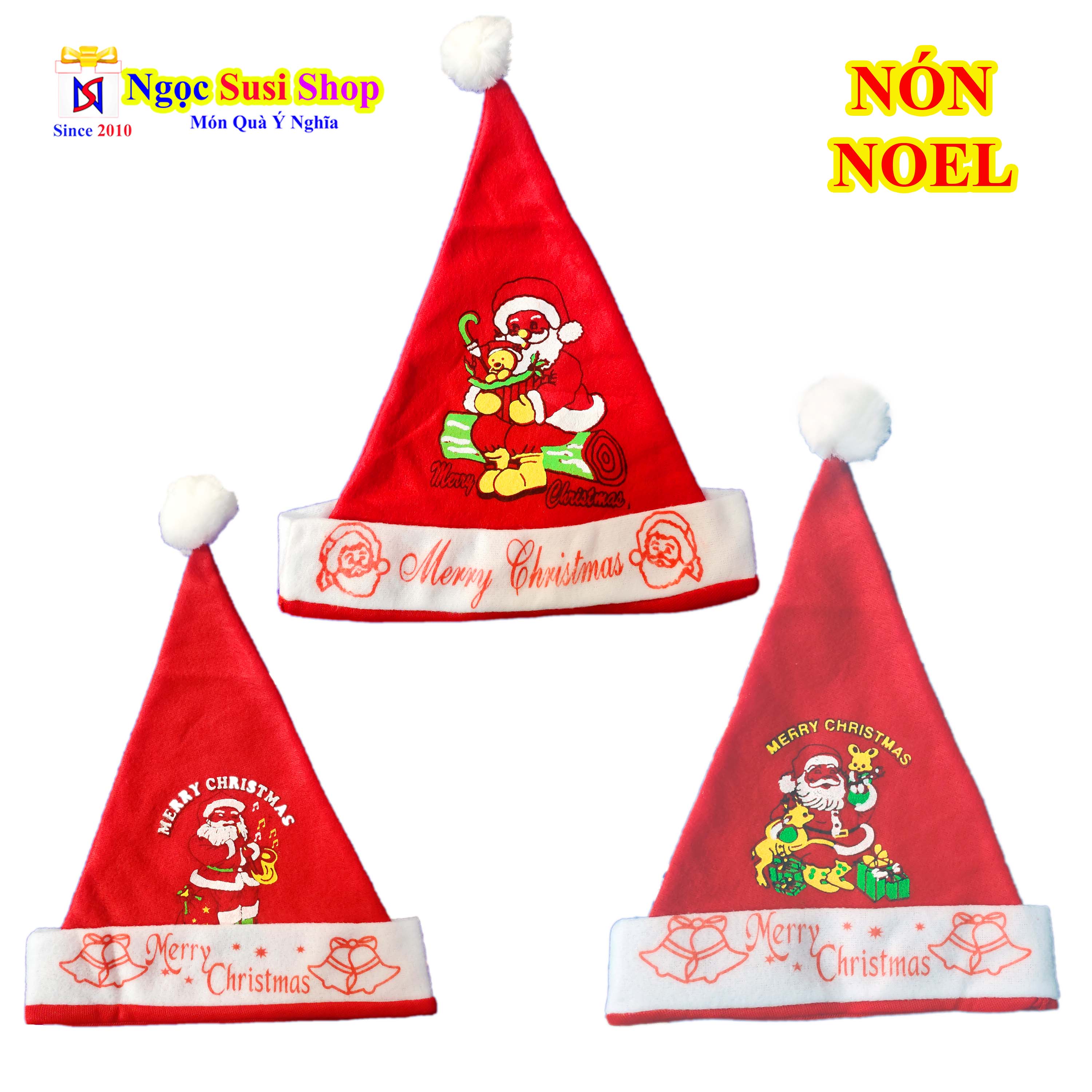 NÓN ÔNG GIÀ NOEL CHO BÉ YÊU - VẢI NỈ