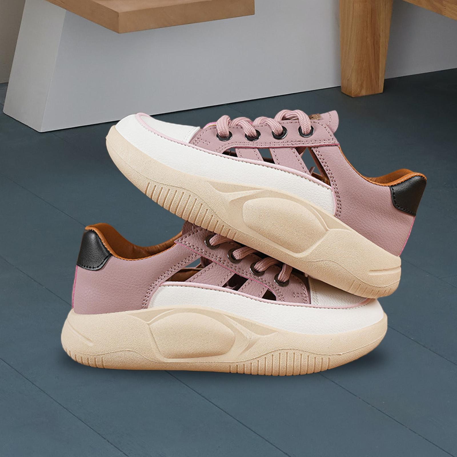 Chunky Platform Sneakers for Women Lace Top Retro Comfortable Casual Shoes