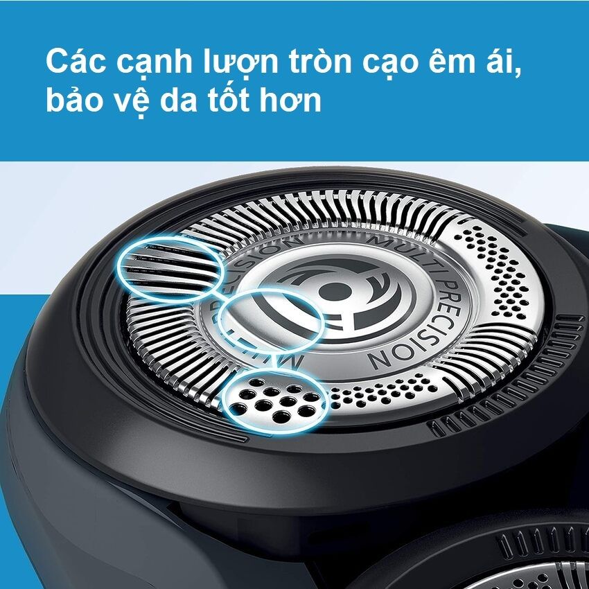 Máy cạo râu khô và ướt Philips Norelco S5290/88 Series 5000 có đầu tỉa tóc mai và ria mép - Hàng nhập khẩu