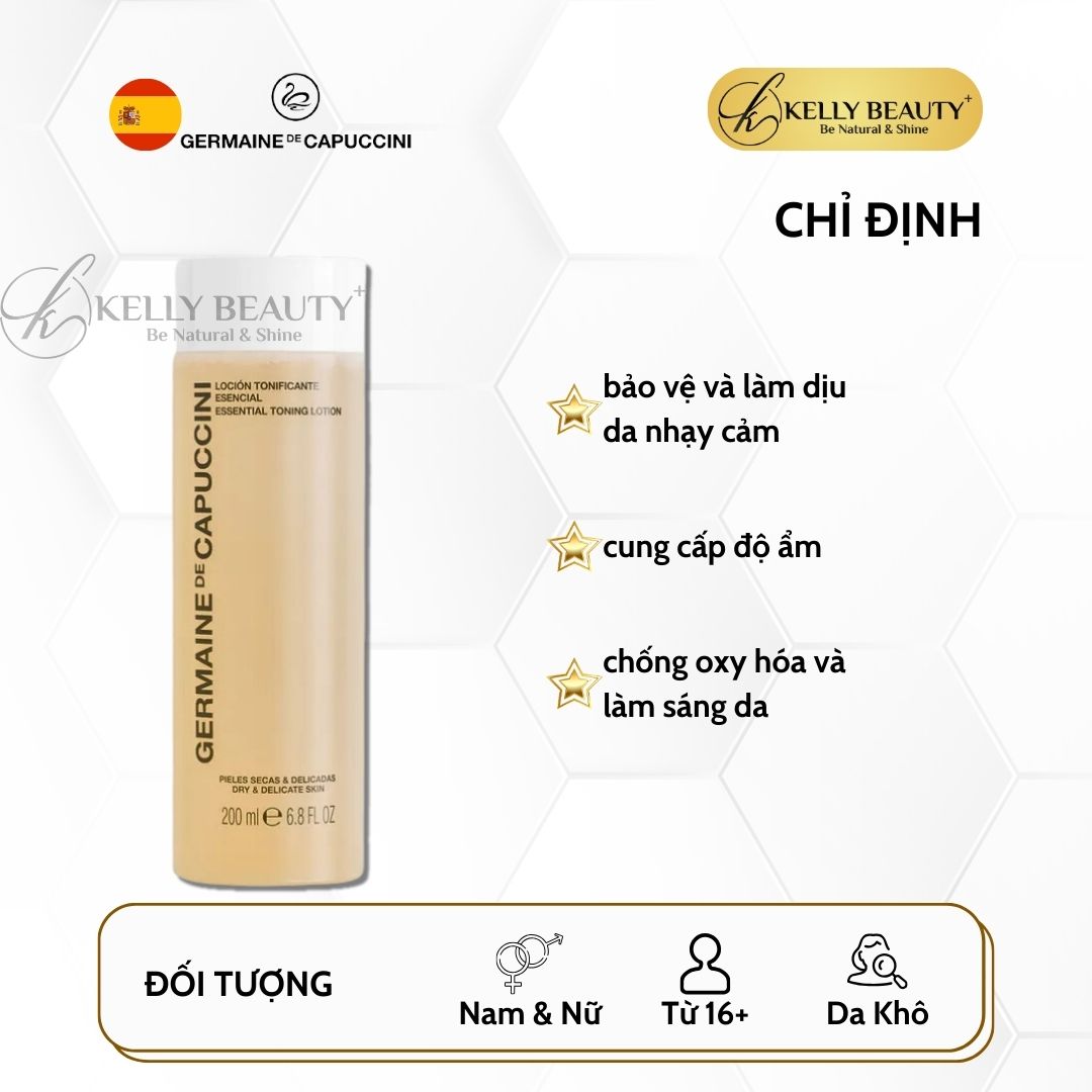 Nước Cân Bằng Cho Da Khô Germaine OPTIONS Essential Toning Lotion | Kelly Beauty