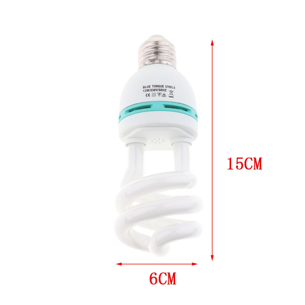 E27 Reptile Amphibian Small Pet Habitat Lighting UVB 5.0 Lamp Heat Light 13W