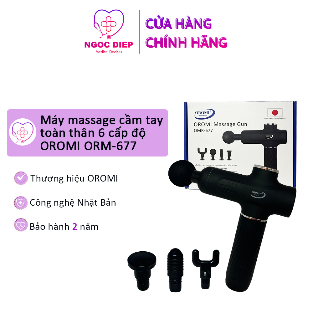 Máy Massage Cầm Tay Toàn Thân 6 Cấp Độ OROMI ORM-677 - Chuyên Sâu Vai Lưng, Giảm Đau Cơ - Chính Hãng