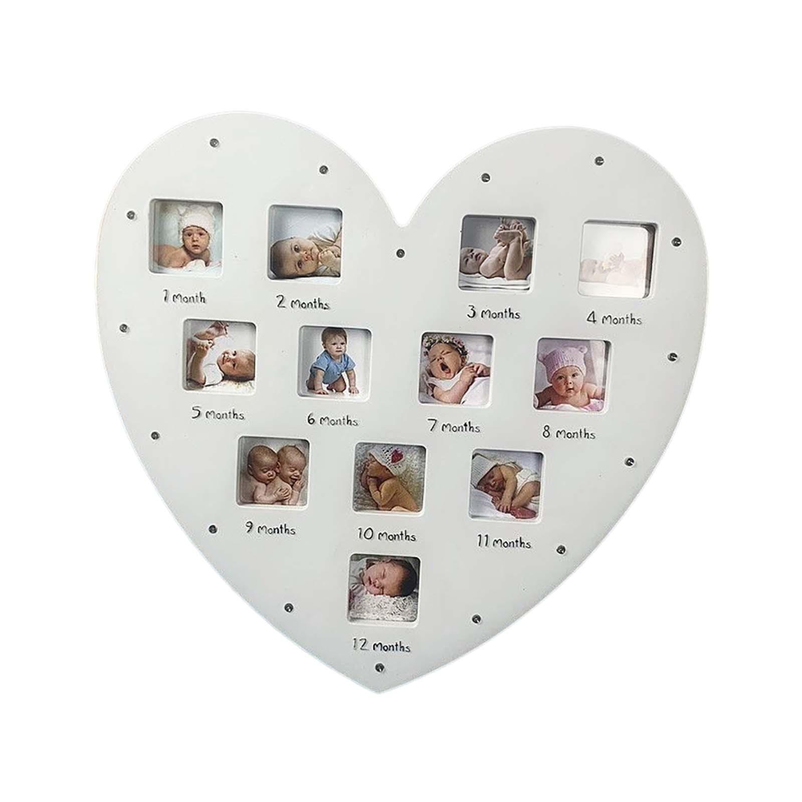 Heart Shape Baby First Year Frame for Party Decorations Birthday Newborn