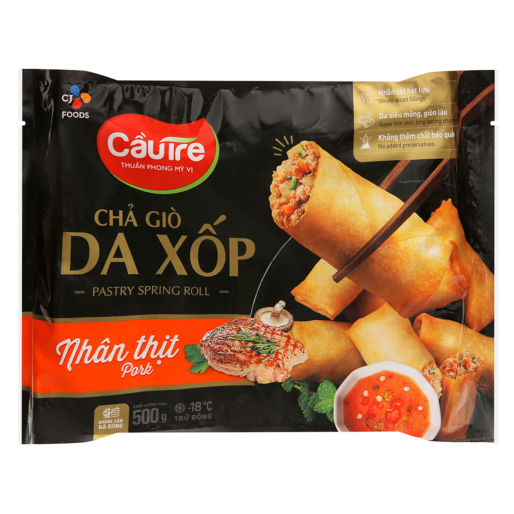 - Chả giò da xốp nhân thịt Cầu Tre - Gói 500G