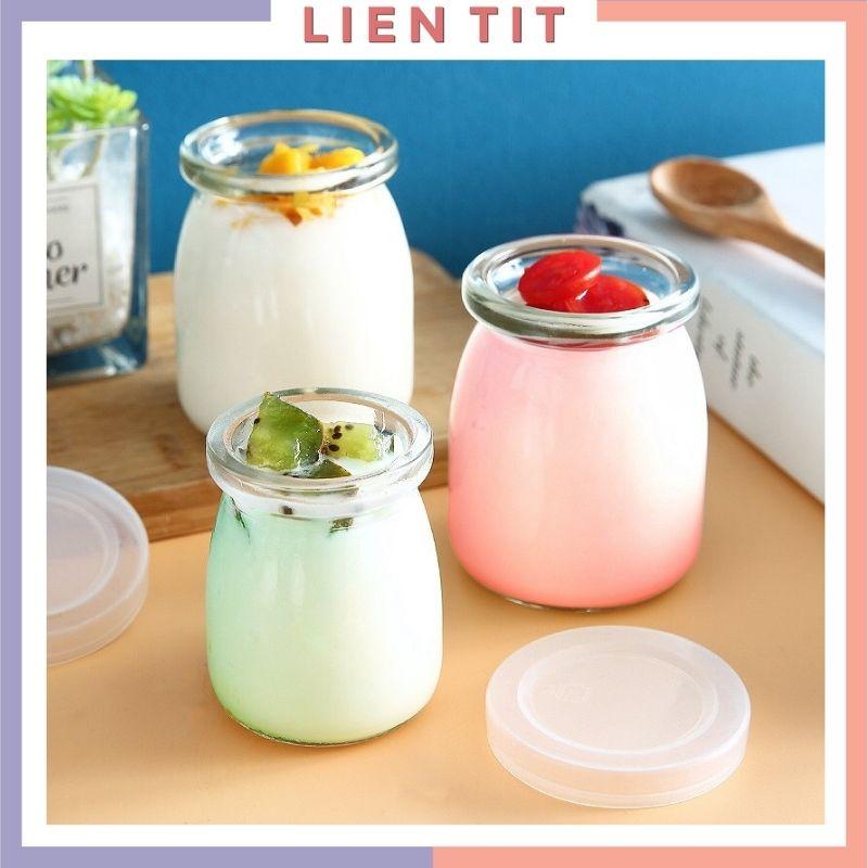 Hũ thủy tinh đựng sữa chua có nắp 100ml tiện lợi
