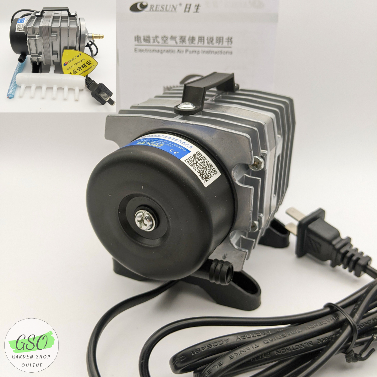 Máy bơm oxy - máy sủi công nghiệp cho cá cảnh hiệu ACO-002 tặng 6m dây oxy + 6 cục sủi