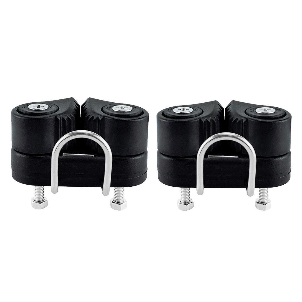 2 Pieces Black Composite Ball Bearing Sailboat Cam Cleat Kayak Anchor Cam Cleat