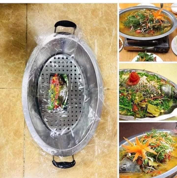 KHAY OM CÁ INOX, KHAY CÁ CHÉP OM DƯA CAO CẤP ĐA NĂNG