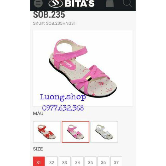 Sandal bitas bé gái SOB235 Trắng, Hồng