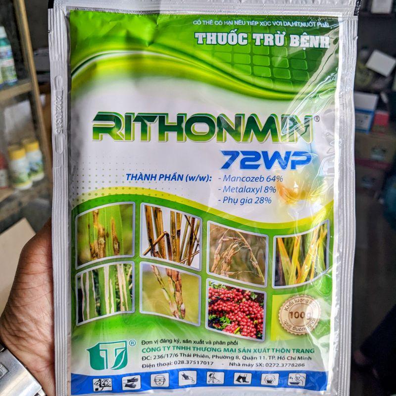 RITHOMIN 72WP gói 100g. Trừ bệnh vàng lá, sương mai, chết cây, thối rễ