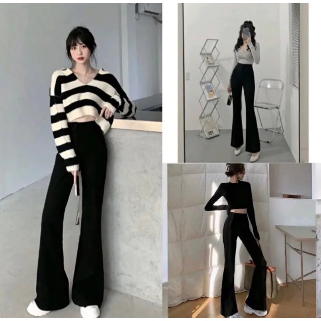 Quần ống loe nữ,Quần legging mặc bốn mùa, tôn dáng siêu xinh