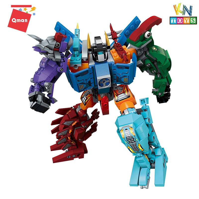 Đồ chơi xếp hình, lắp ráp 6 in 1 Qman 1414 - Siêu Robot khủng long Sura