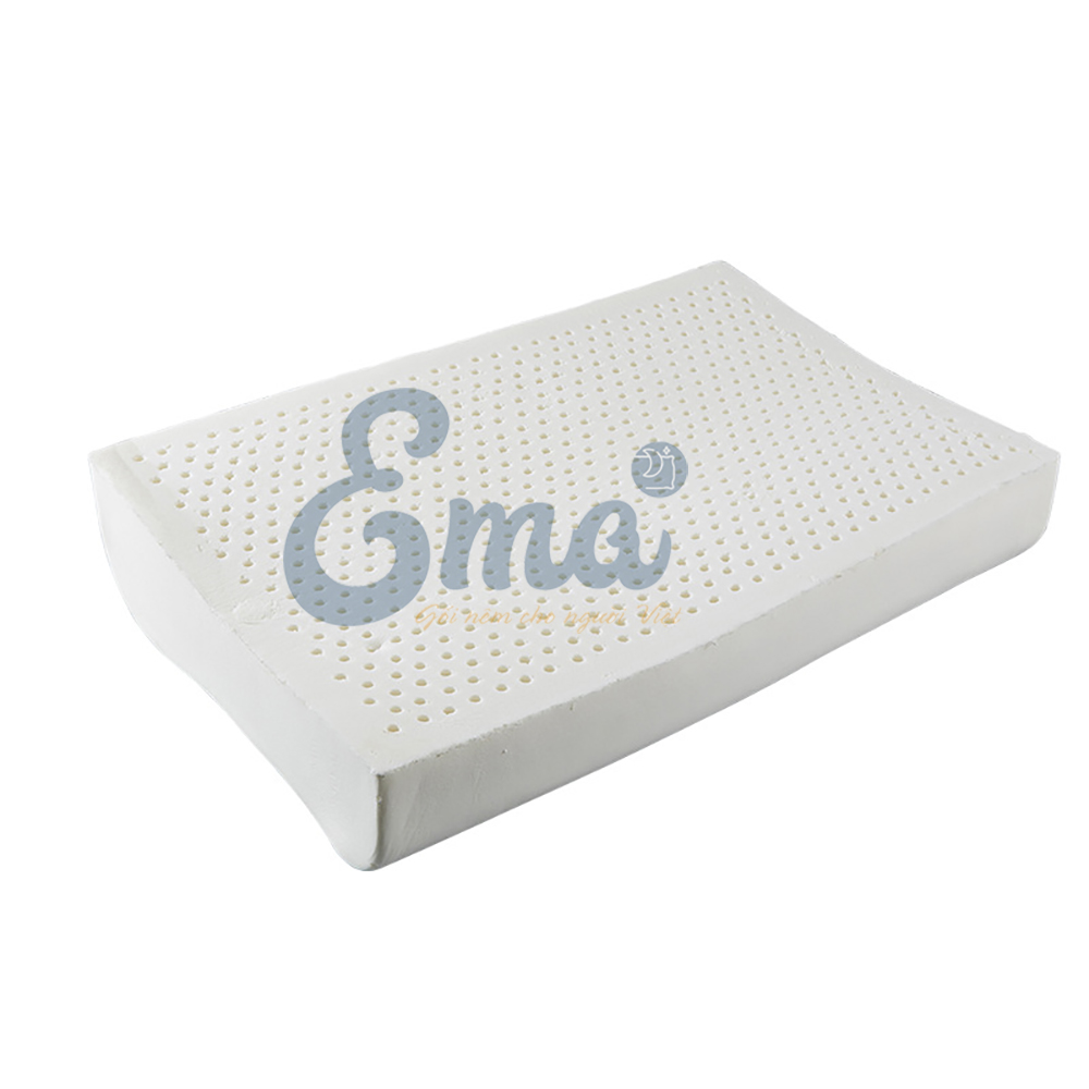 Gối cao su thiên nhiên cho người lớn Ema 60x40x12cm - Giảm đau mỏi vai gáy, tốt cho người thoái hóa đốt sống cổ