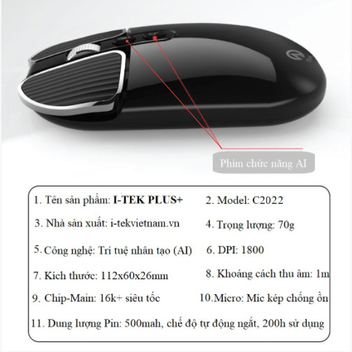 CHUỘT RA VĂN BẢN I-TEK PLUS+ C2022 HÀNG CHÍNH HÃNG