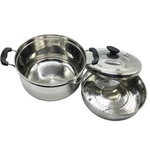 Nồi Hấp 1 tầng 1 đáy inox 304 Hoàng Gia + 1 vỉ hấp