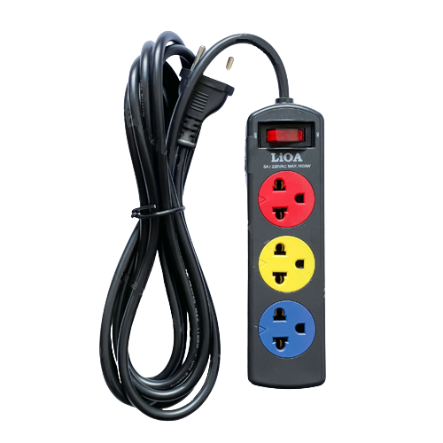 Ổ Cắm Điện LiOA Phổ Thông - Ổ Cắm Điện 3 lỗ - 4 lỗ - 5 lỗ - 6 lỗ - dài 5m