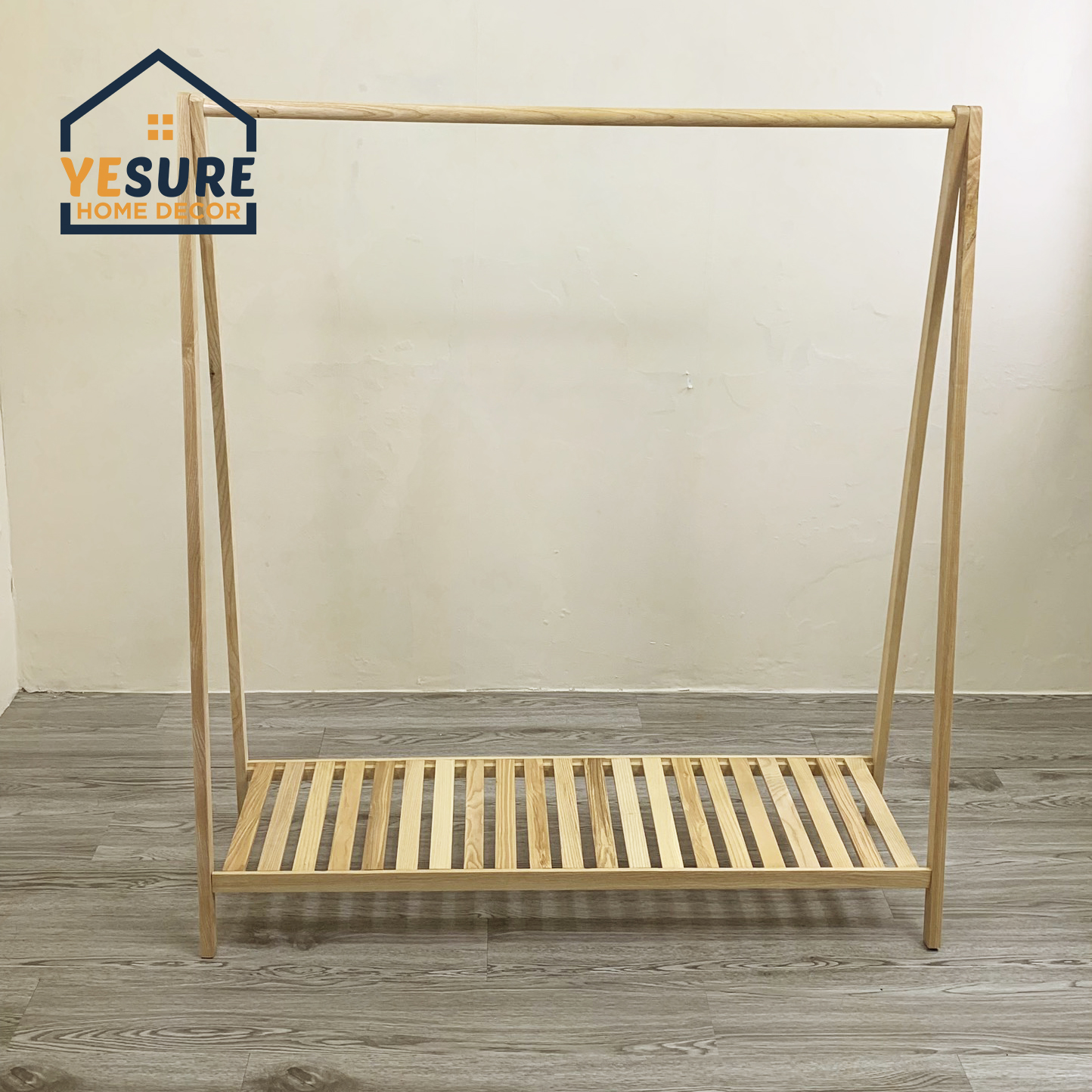 Giá kệ treo quần áo chữ A 1 tầng gỗ Tần Bì kiêm kệ móc quần áo đa năng trang trí phòng YESURE HOME DECOR - Hàng chính hãng