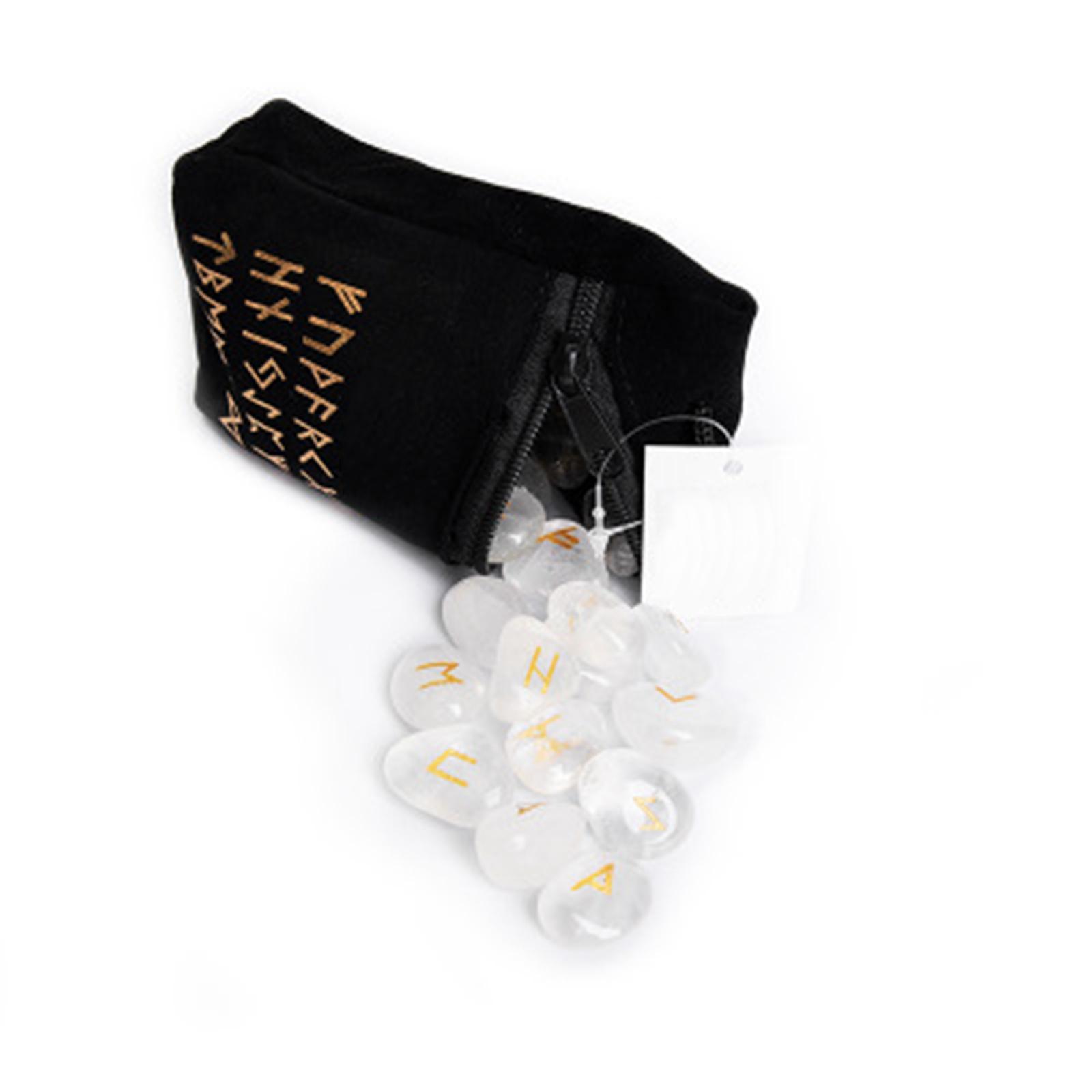 Rune Stone Kit Engraved Pagan Magick Tools Home Gift Meditation Supplies Collection