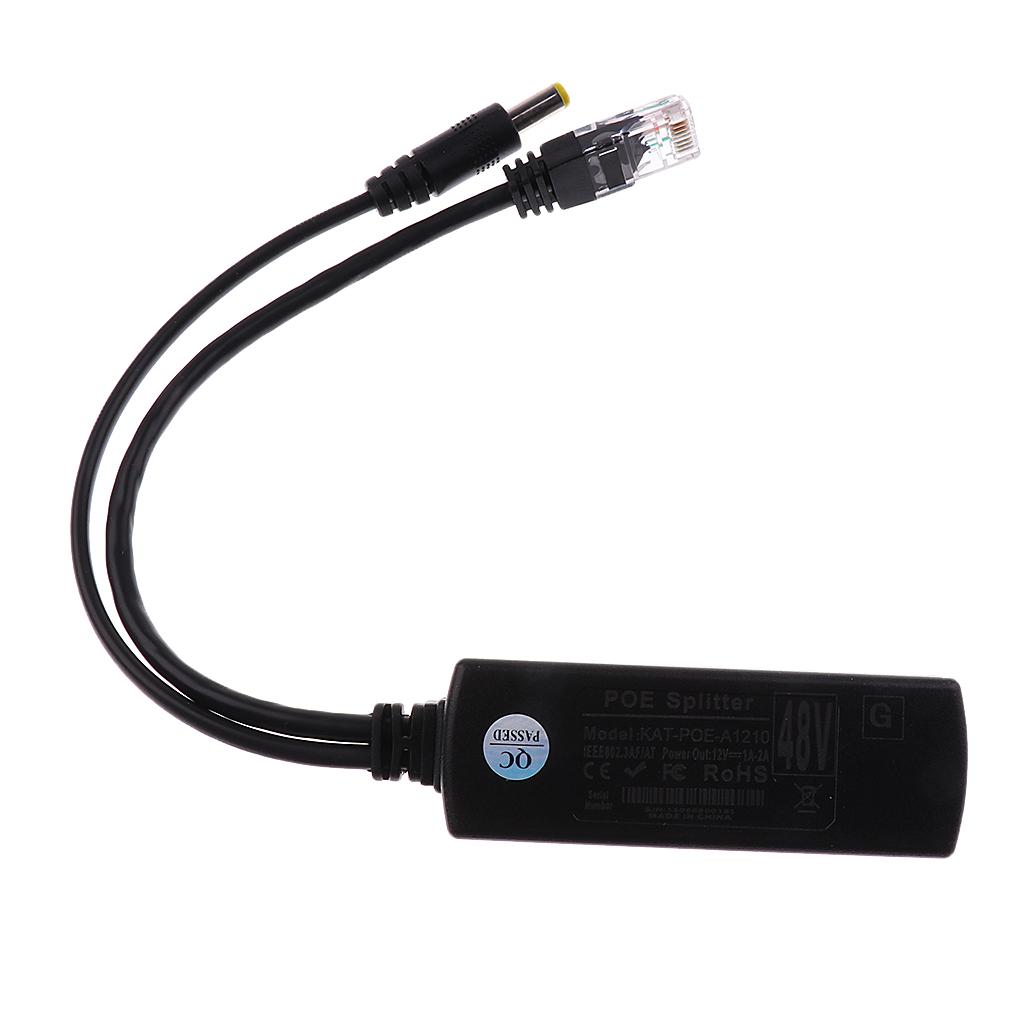 IEEE802.3AF Standard 12V 2A Output 10/100M PoE Splitter lan Connector Power Ethernet for IP Camera