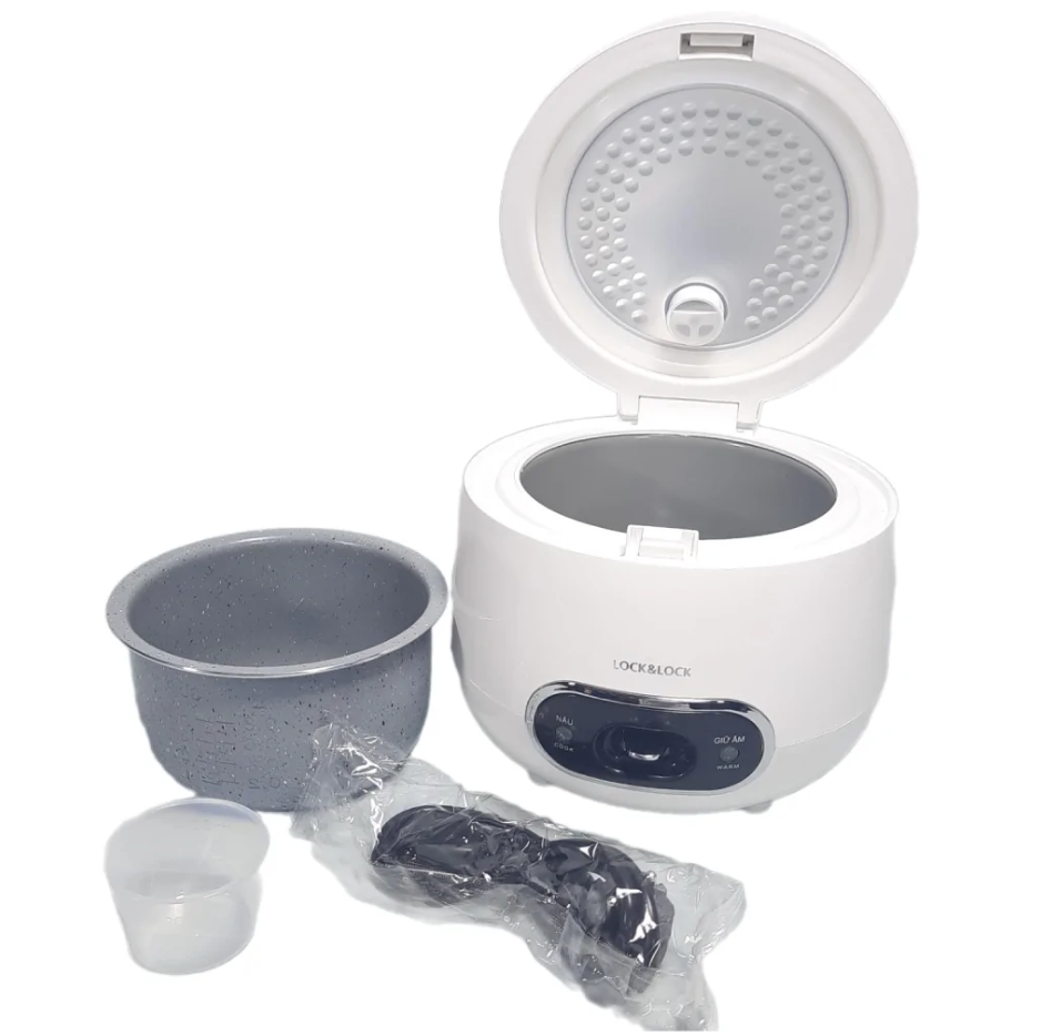Nồi Cơm Điện Lock&amp;Lock Mechanical Rice Cooker EJR426WHT 0.8 Lít - Hàng chính hãng