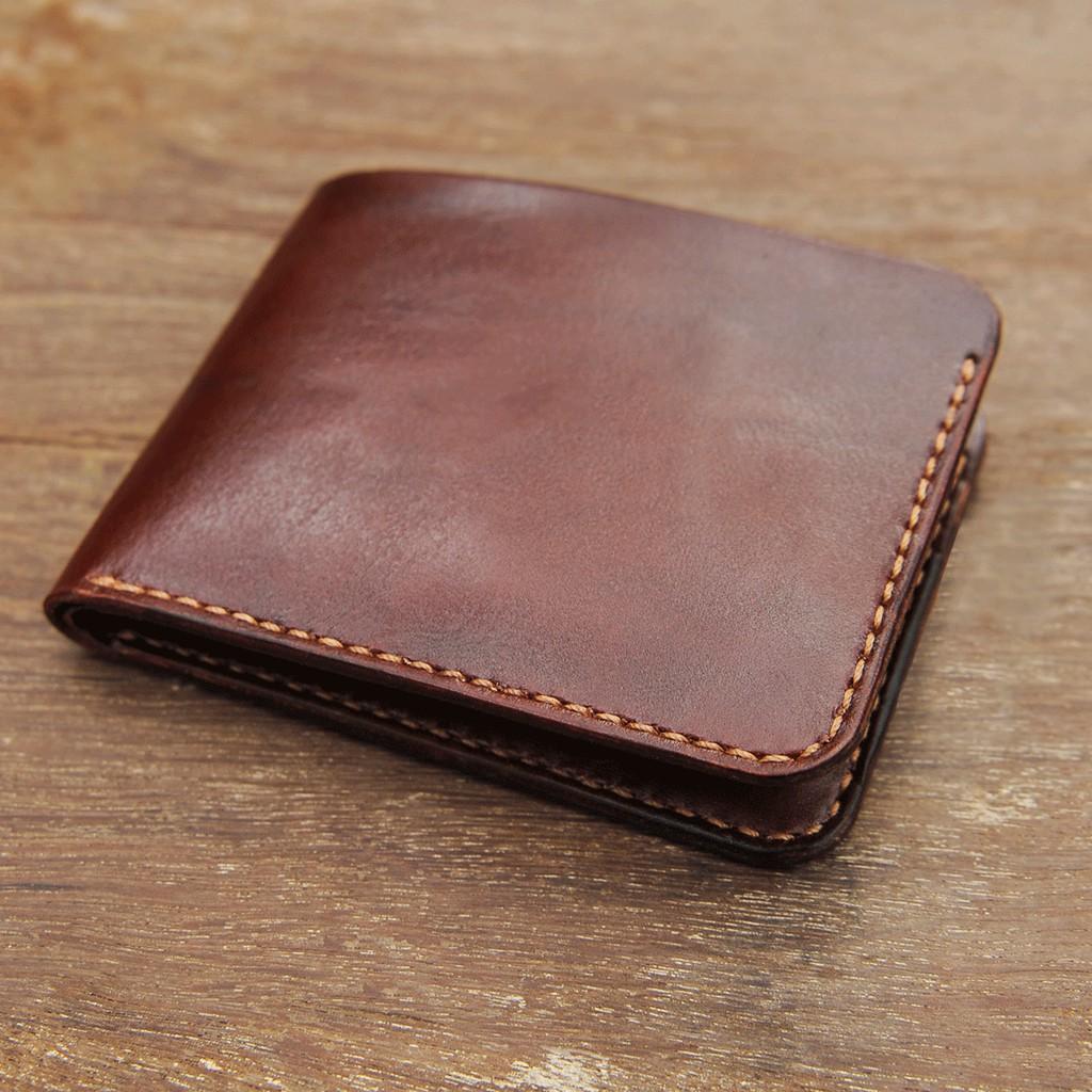 Ví nam mini màu nâu - Đồ da handmade - DT242
