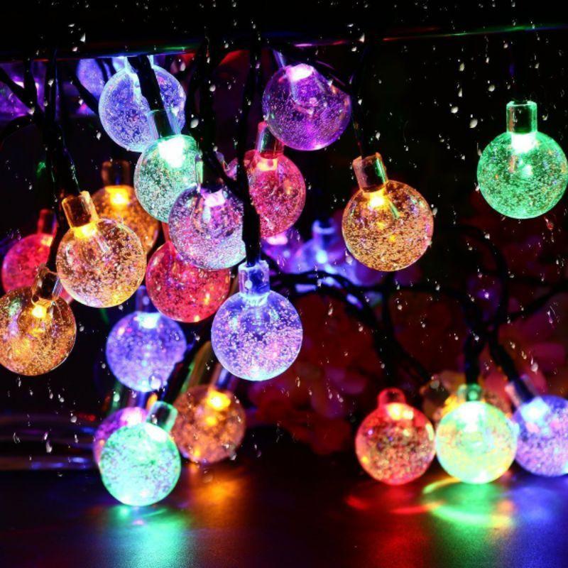 CẮM ĐIỆN 10M 50 BI DÂY ĐEN - DÂY LED CHERRY BALL BI BỌT PHA LÊ TRANG TRÍ