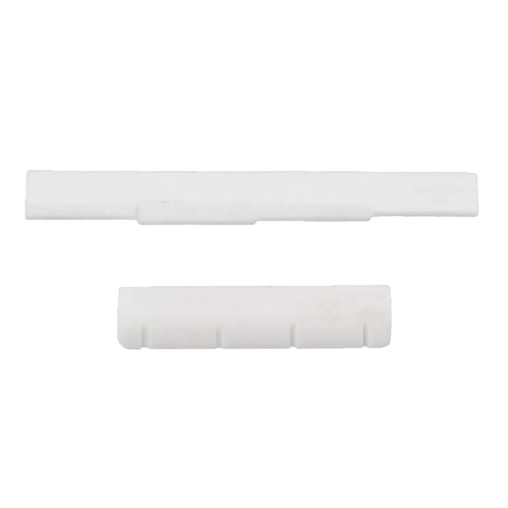 Replacement Bone Bridge Saddle Nut Set Slotted for 4 String Ukulele Guitar Parts