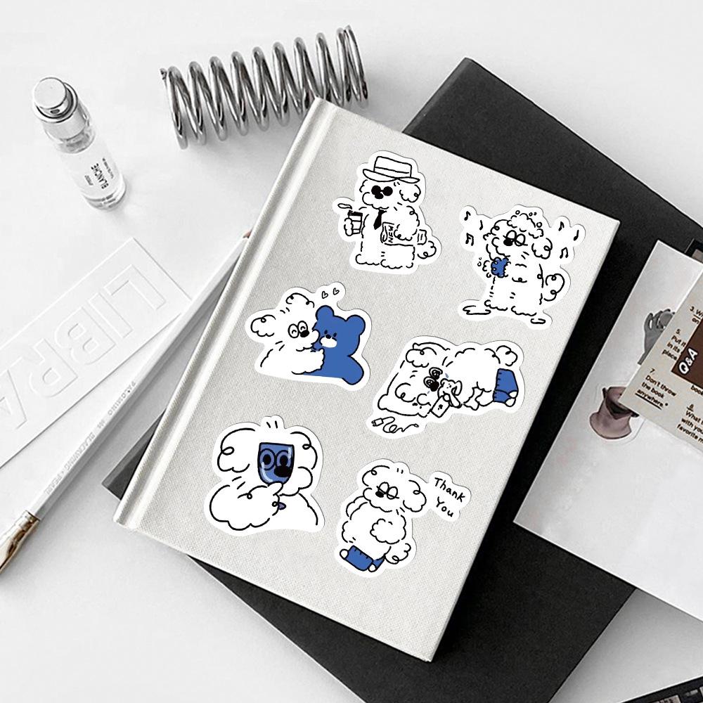 Sticker CHÓ XÙ NHỎ TÔNG XANH hoạt hình cute trang trí mũ bảo hiểm,guitar,ukulele,điện thoại,sổ tay,laptop
