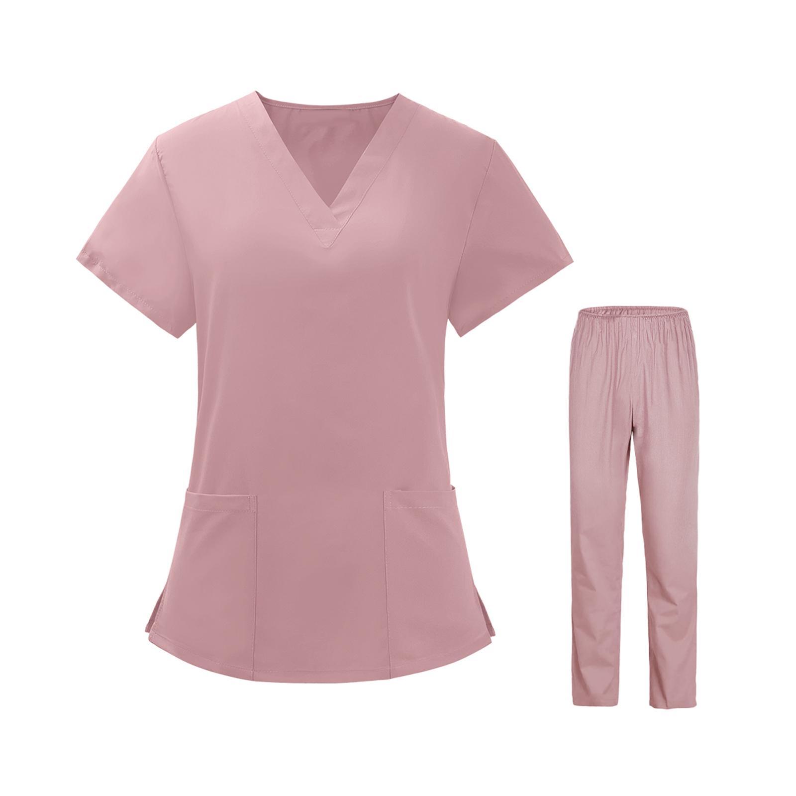 Women Nurse Uniform Soft Scrubs Top and Pants Women Scrubs Set for Esthetician Workwear