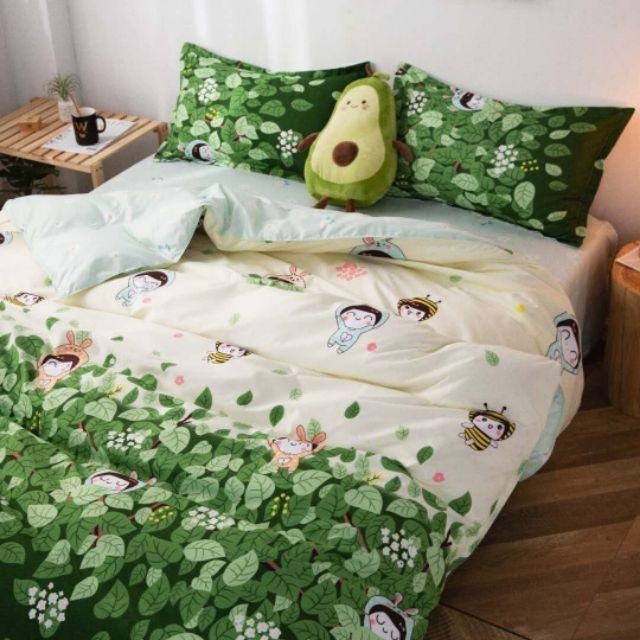 Bộ cotton poly Cô Bé Lá Xanh