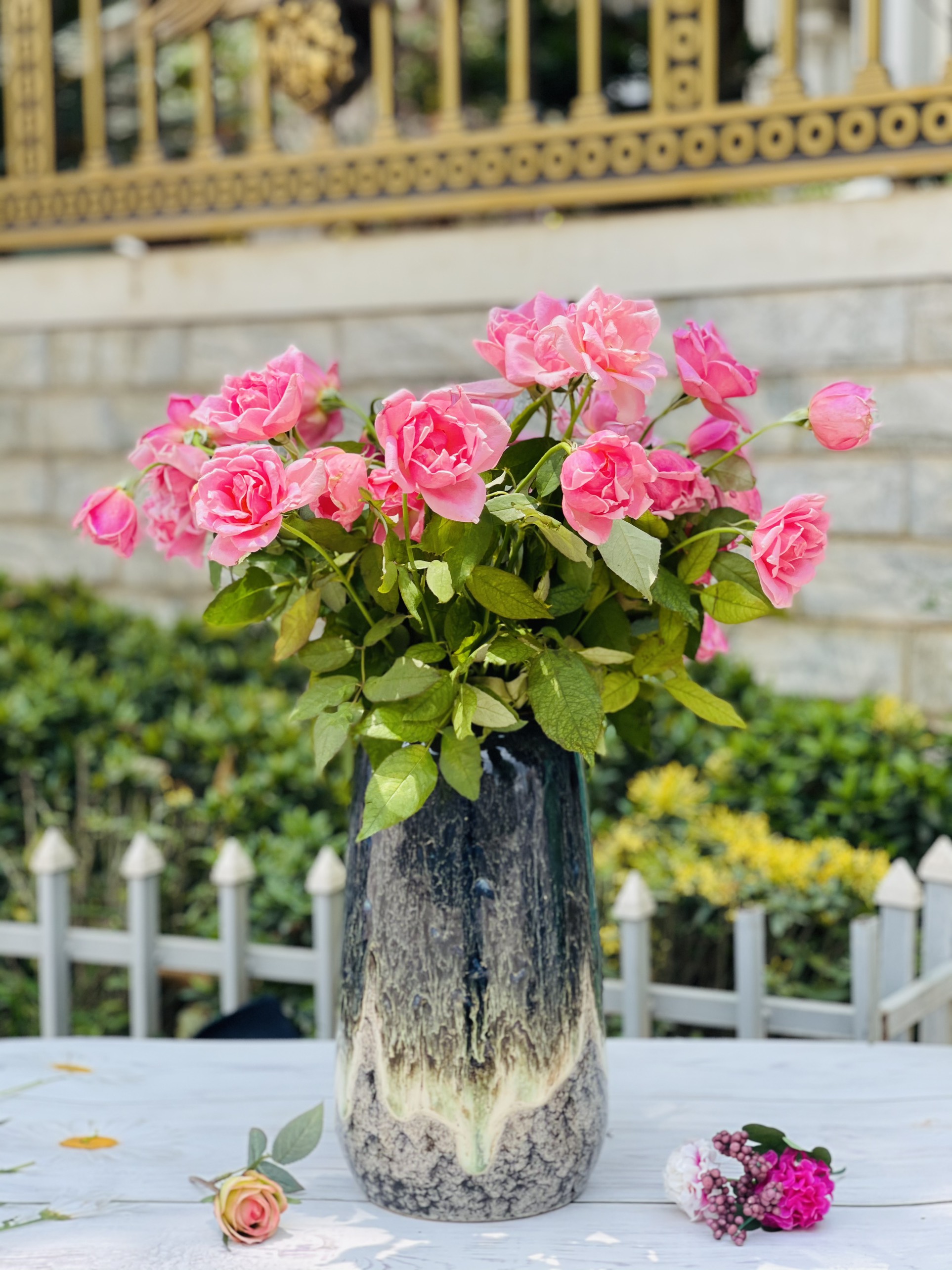 BÌNH HOA MEN HỎA BIẾN CAO 31 MIỆNG 11CM.
