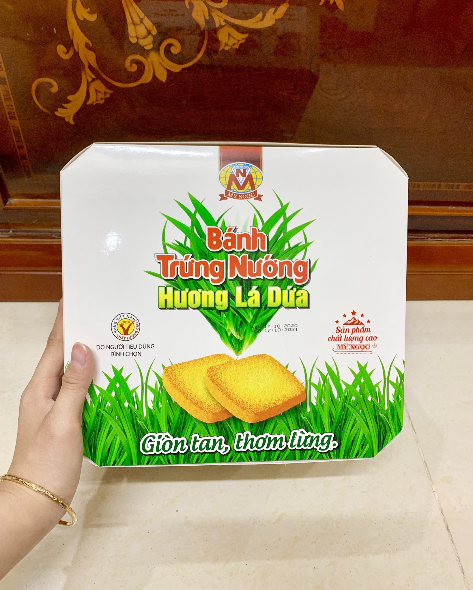 216g Bánh trứng nướng Hương LÁ DỨA MỸ NGỌC