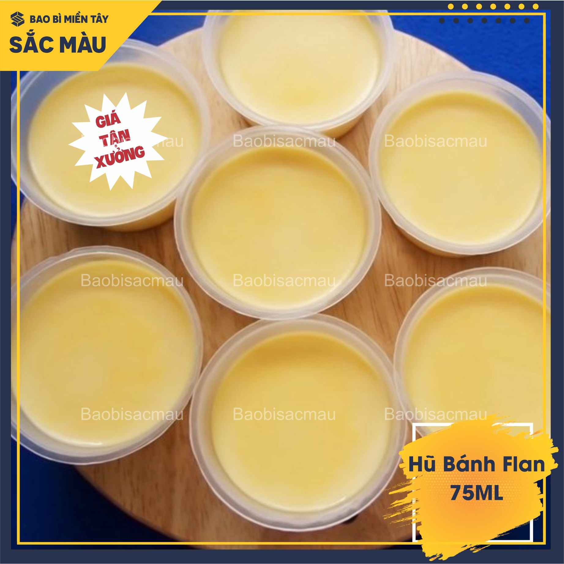 100 Hũ bánh flan, rau câu 75ML có nắp