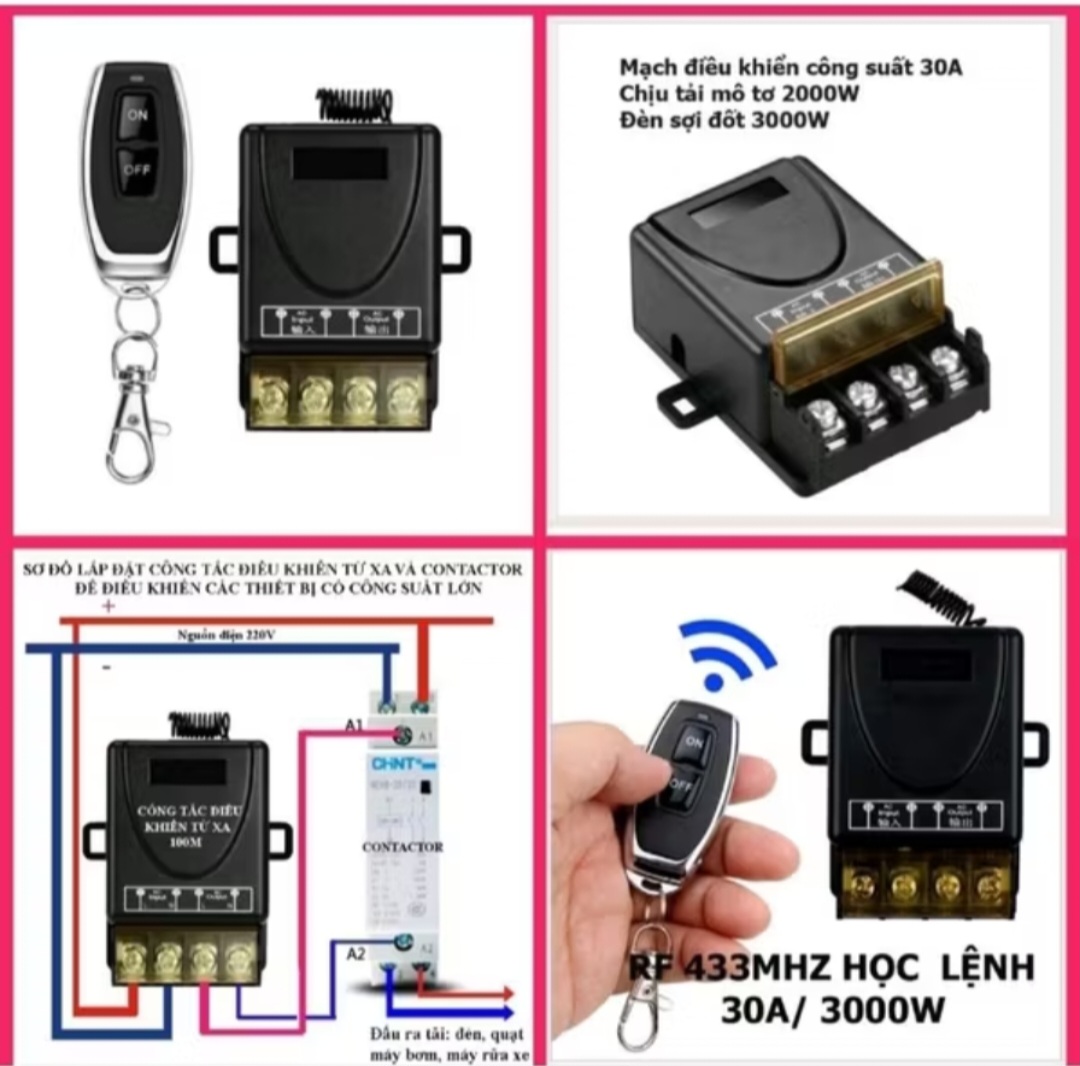 1 BỘ ĐIỀU KHIỂN BẬT TẮT ĐIỆN TỪ XA MÁY BƠM BÓNG ĐÈN CÁC THIẾT BỊ ĐIỆN GIA ĐÌNH THÔNG MINH