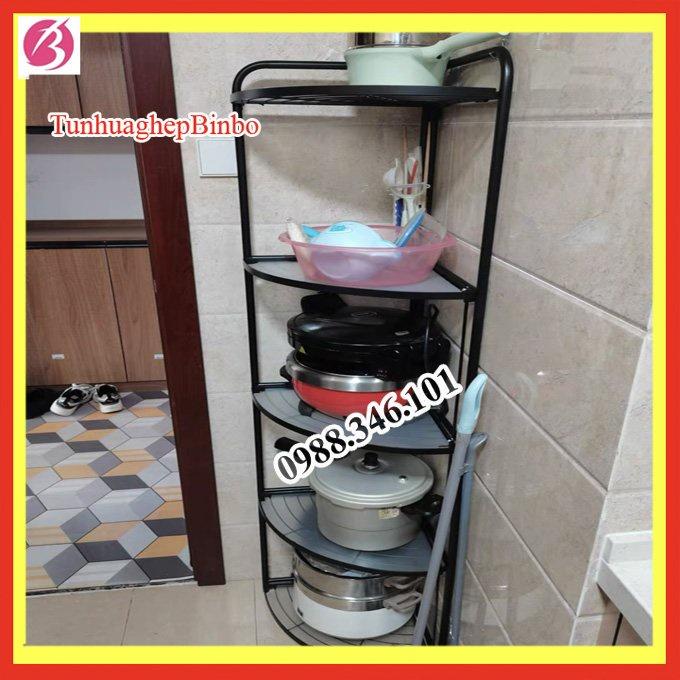 Kệ Xếp Mở Góc Tường ️ Siêu Hot ️ Kệ Góc Tường Thép Carbon Mạ Sơn Tĩnh Điện 3-4 Tầng