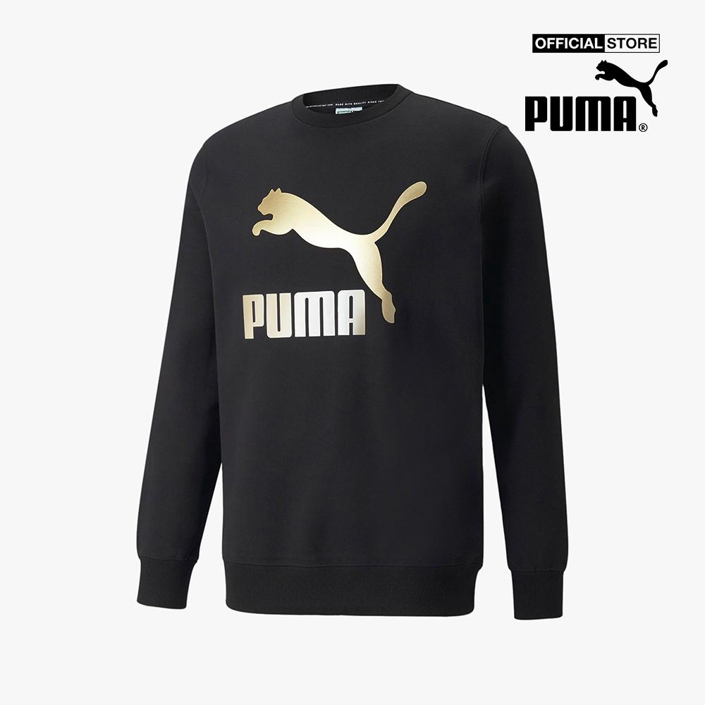 PUMA - Áo sweater nam cổ tròn Classics Metallic Logo 534715