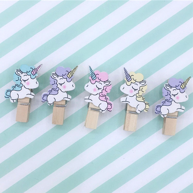 Set 10 Cái Kẹp Gỗ Sơn Design Pub hình Ngựa Unicorn