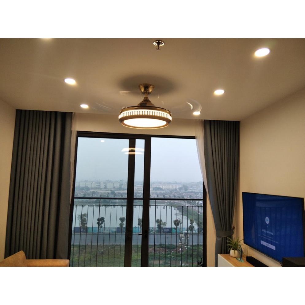 Quạt trần đèn dấu cánh, quạt có đèn tô điểm _cánh cụp cánh xòe 3 cách thức sáng có điều khiển