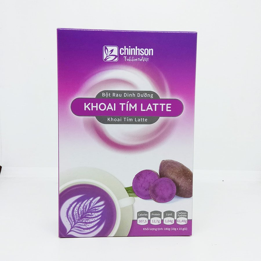 Bột Khoai Tím Latte Chính Sơn 180g (18g x 10 gói) - Hàng chính hãng, 100% tự nhiên