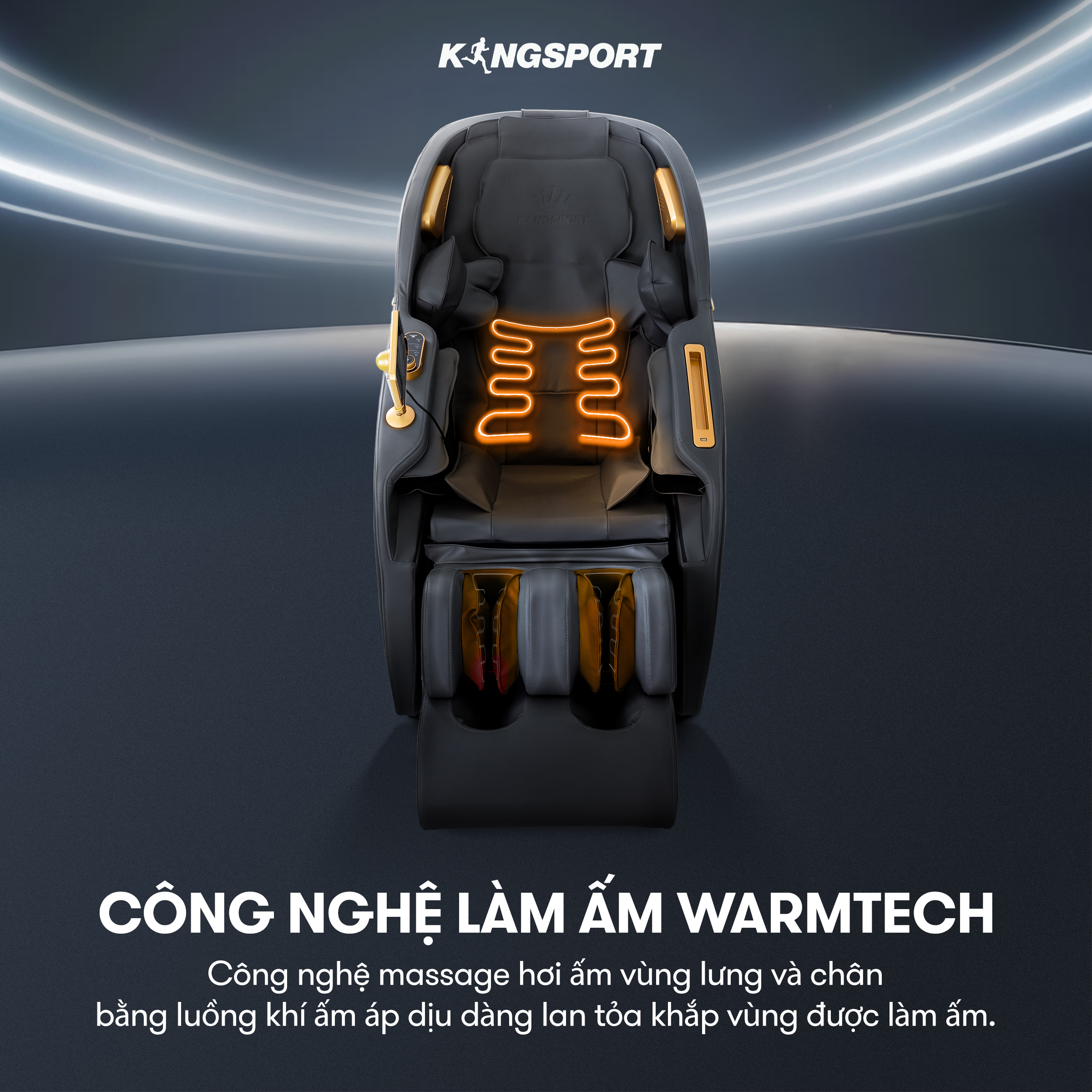 CHỈ GIAO MIỀN NAM I Ghế massage KINGSPORT G77 New màu sắc hiện đại, tích hợp điều khiển bằng giọng nói, khung ghế rộng rãi và thoải mái